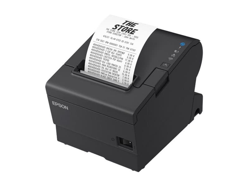 Epson M-T88VII - USB, Ethernet, Fixed Interface, EU, Black, Thermal, Maksupäätetulostin, 180 x 180 DPI, 500 mm/s, 1,41 x 3,39 mm, Teksti, Kuva, Viivakoodi, 2D-viivakoodi
