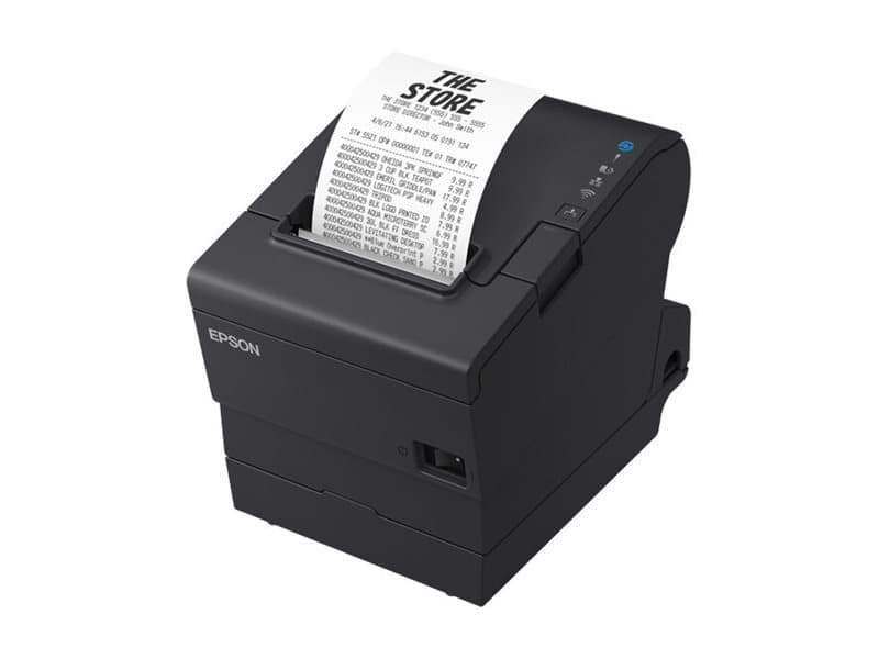 Epson TM-T88VII (132): USB, Ethernet, PoweredUSB, Black, Thermal, Maksupäätetulostin, 180 x 180 DPI, 500 mm/s, 1,41 x 3,39 mm, Teksti, Kuva, Viivakoodi, 2D-viivakoodi