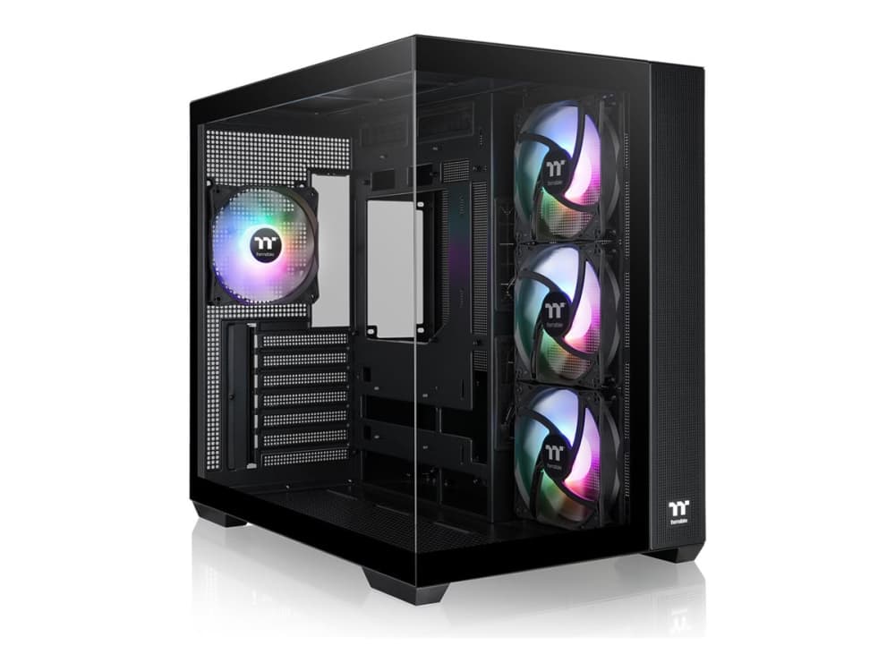 Thermaltake View 380 TG ARGB, Midi Tower, PC, musta, ATX, mikro ATX, Mini-ITX, SPCC, Karkaistu lasi, Pelaaminen