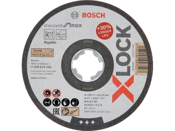 Bosch 2 608 619 262, levyleikkuri, Tasainen keskiosa, Ruostumaton teräs, Bosch, 2,22 cm, 12,5 cm