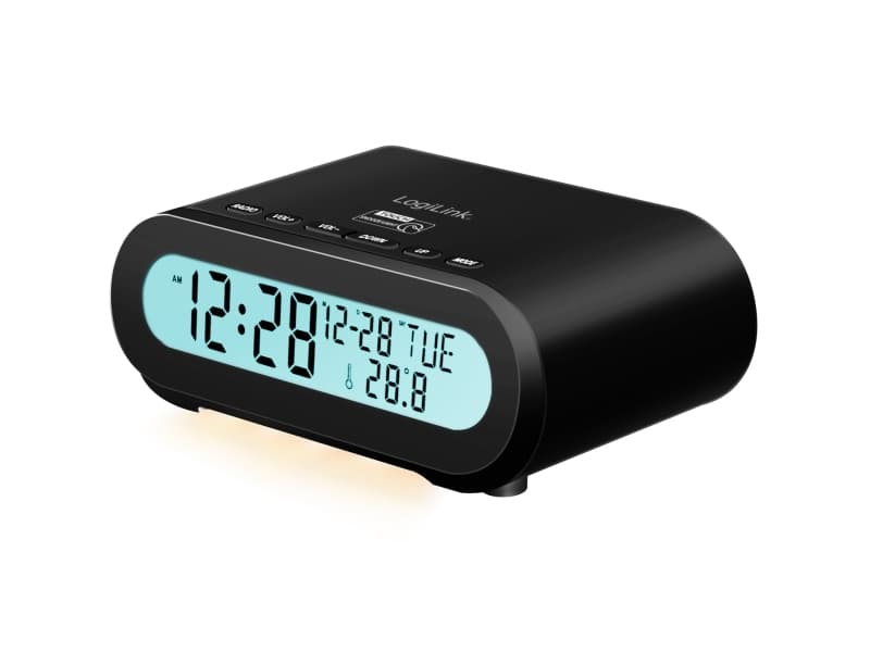 Kelloradio Lämpötila/kosteus USB-C/akkukäyttö Musta