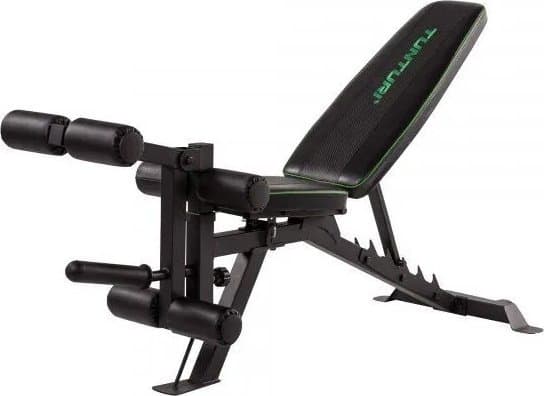 Tunturi UB60, Säädettävä painoharjoittelupenkki, 150 kg, Hamstrings, Nelipäiset reisilihakset, Tasainen ja laskeva, Musta, 600 mm