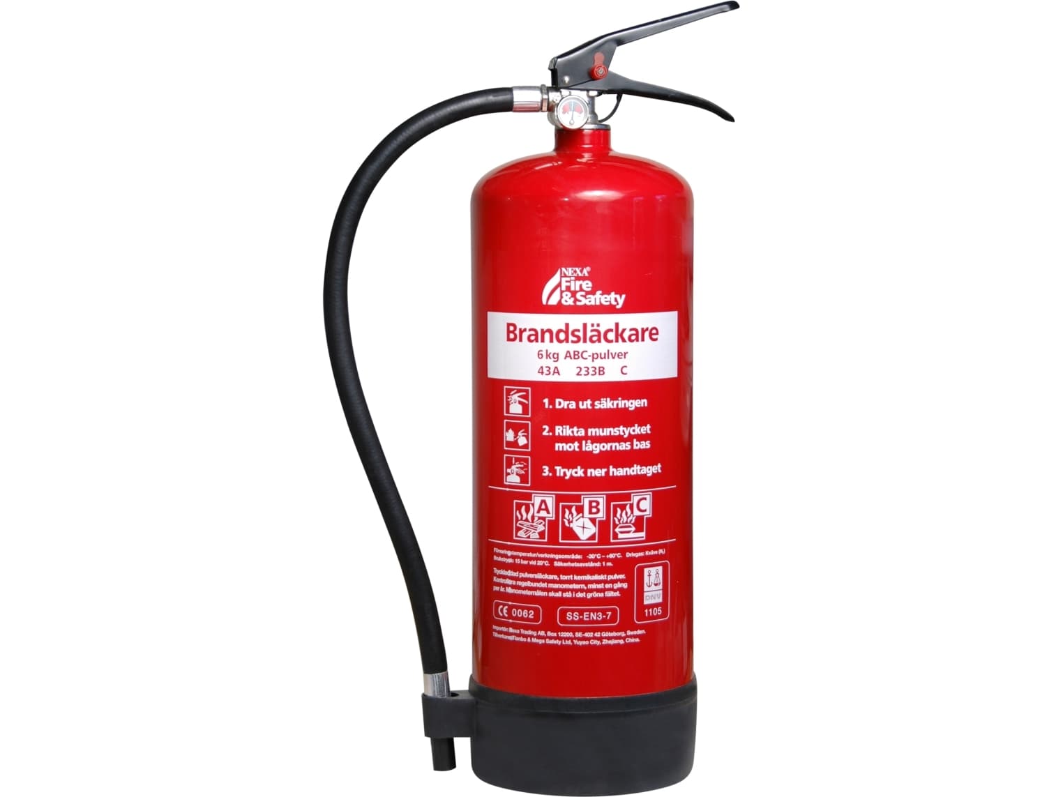 Brandsläckare Röd 6kg 43A
