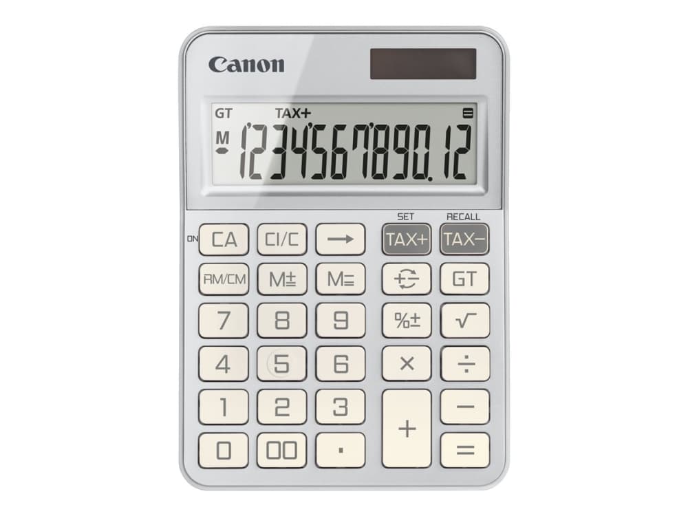 Canon KS-125KB, Työpöytä, Perus, 12 lukua, Akku/Aurinko, Hopea