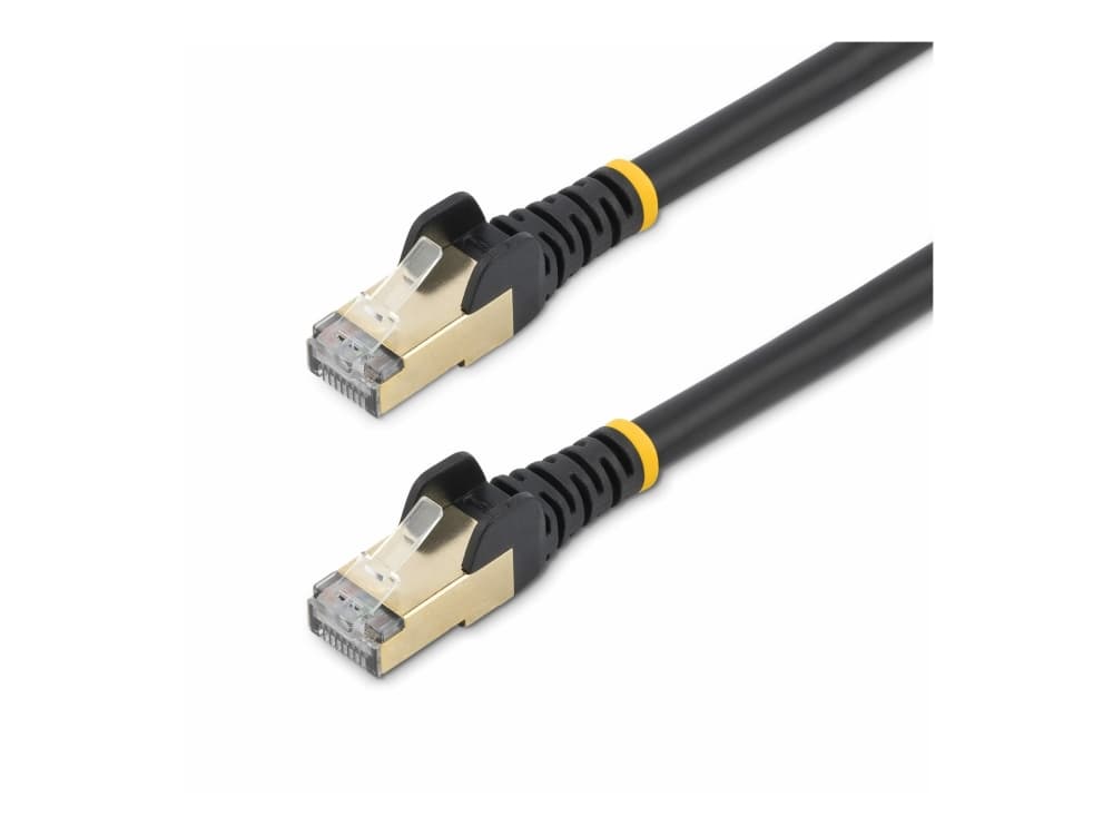 StarTech.com 1.5m CAT6A Ethernet-kaapeli, 10 Gigabit Shielded Snagless RJ45 100W PoE Patch Cord, CAT 6A 10GbE STP Network Cable w/Strain Relief, Black, Fluke Tested/UL Certified Wiring/TIA - Category 6A - 26AWG (6ASPAT150CMBK) - Patchkabel - RJ-45 (han) til RJ-45 (han) - 1.5 m - STP - CAT 6a - formet, knastfri - sortti