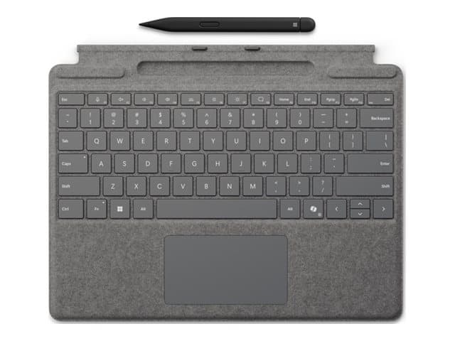 Microsoft Surface Pro -näppäimistö - Näppäimistö - ohjauslevyllä, kiihtyvyysanturilla, Surface Slim Pen 2 -tallennustilalla ja latauslokerolla - QWERTY - pohjoismainen - platina - Slim Pen 2 -kynällä - Surface Pro 10, Pro 11, Pro 8, Pro 9, Pro Copilot+ PC, Pro Copilot+ PC for Business -käyttöjärjestelmiin