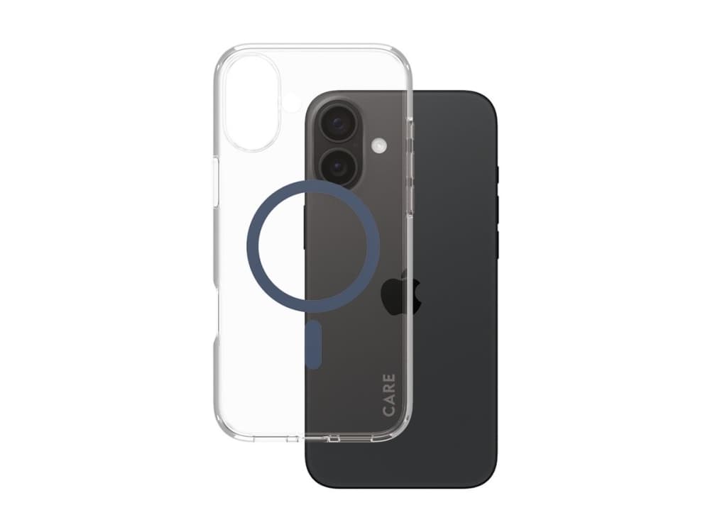PanzerGlass CARE™ by ® Urban Combat Case Transparent w. Blue MagSafe iPhone 16 Plus, Suojus, Apple, Apple - iPhone 16 Plus, Läpinäkyvä