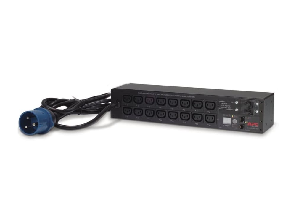 APC AP7922B, Mitattu, Kytkimellinen, 2U, Yksivaiheinen, Vaaka, Musta, 16 AC-pistorasia(a)