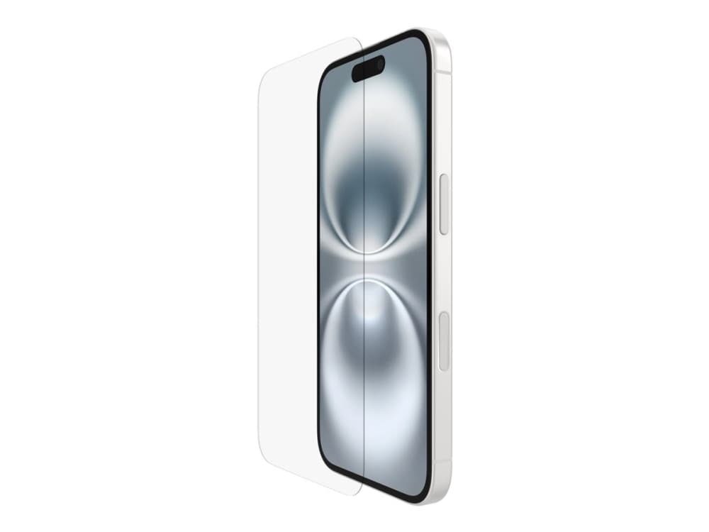 Belkin ScreenForce, Apple, iPhone 16, Slagbestandig, Ridseresistent, läpinäkyvä, 1 stk, 1 stk