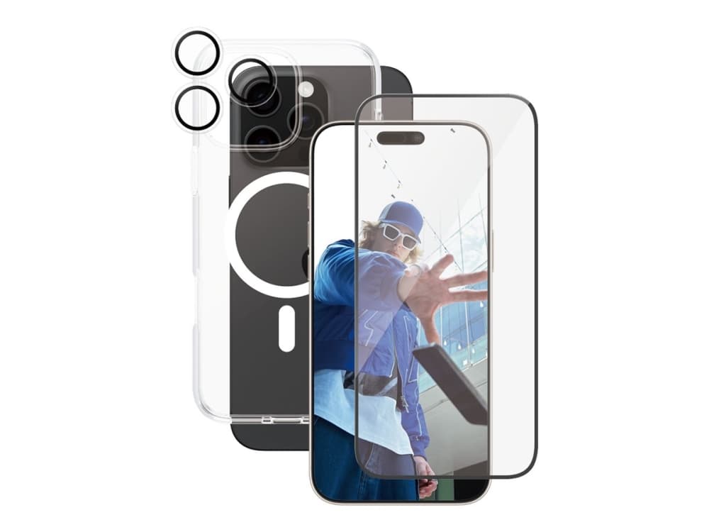 PanzerGlass ® | CARE by ® Flagship 3-in-1 Bundle iPhone 16 Pro Max, Apple, Apple - iPhone 16 Pro Max, Asennus kuivana, Naarmuuntumisenkestävä, Iskunkestävä, Läpinäkyvä, 1 kpl