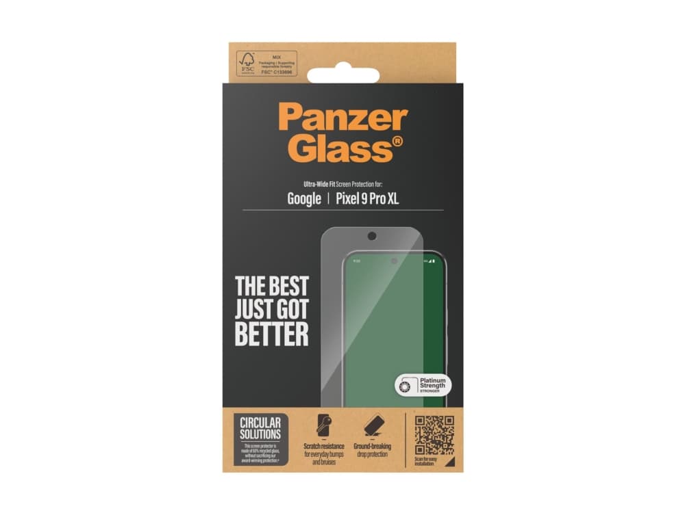 PanzerGlass ® Screen Protector Google Pixel 9 Pro XL | Ultra-Wide Fit, Google, Google - Pixel 9 Pro XL, Asennus kuivana, Naarmuuntumisenkestävä, Iskunkestävä, Läpinäkyvä, 1 kpl