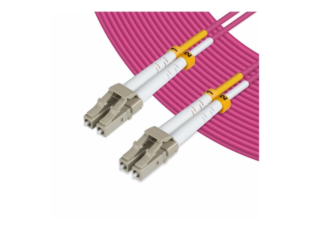MicroConnect - Verkkokaapeli - LC/UPC monimuotokaapeli (uros) LC/UPC monimuotokaapeliin (uros) - 3 m. - valokuitu - 50 / 125 my - OM4 - halogeeniton - erika-violetti