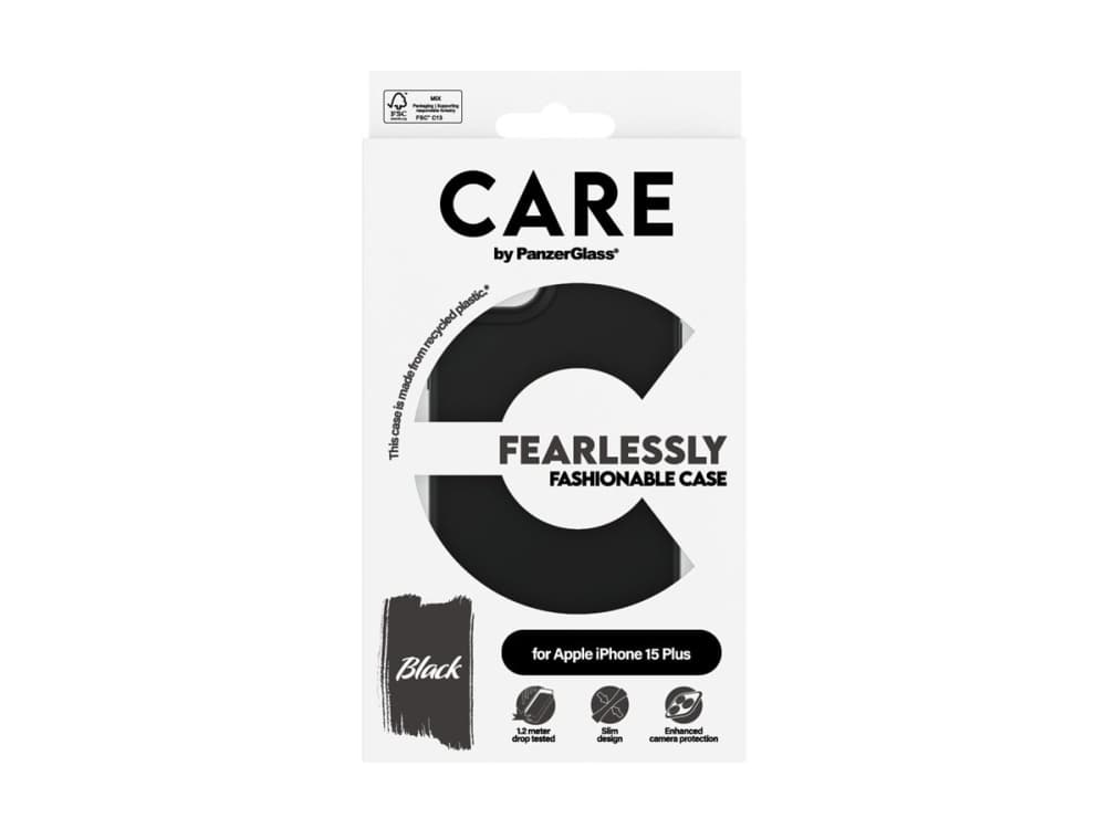 PanzerGlass CARE by ® Fashionable Case Black iPhone 15 Plus, Suojus, Apple, Apple - iPhone 15 Plus, musta