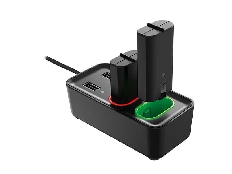 Subsonic SA5704, Xbox One, Xbox Series S, Xbox Series X, Akun latauspakkaus, musta, USB, Langallinen, 0,8 m