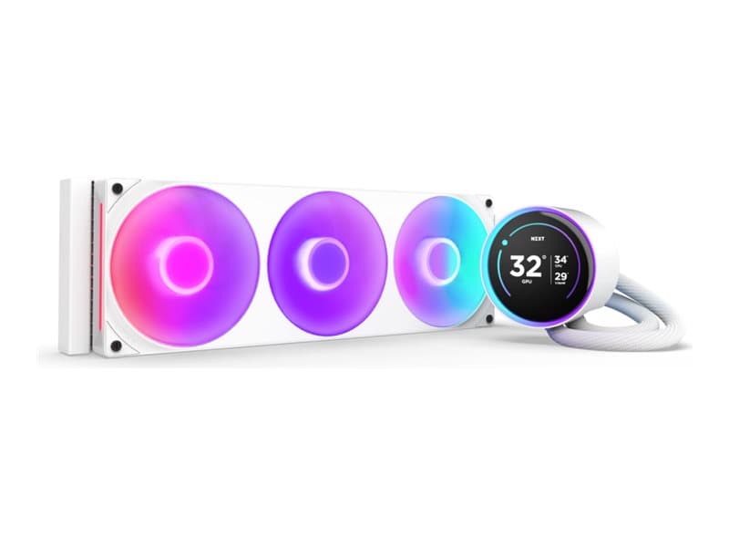 NZXT Kraken Elite 360 RGB, All-in-one-nesteenjäähdytin, 12 cm, Valkoinen