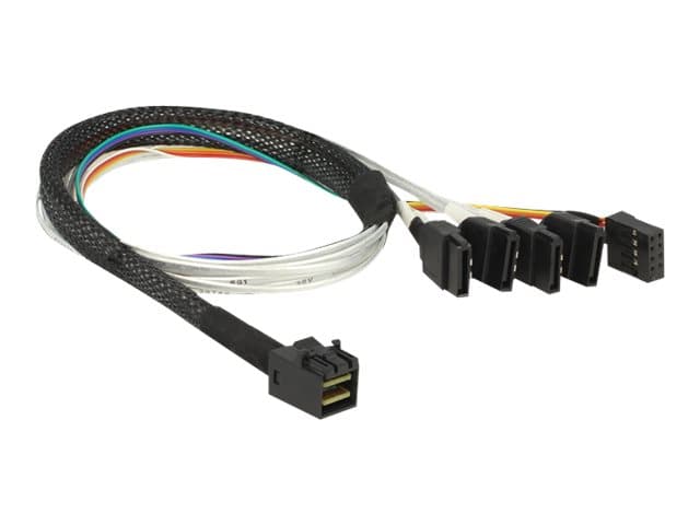 DeLOCK 0.5m, SFF-8643/4 x SATA 7p, 0,5 m, SFF-8643, 4 x SATA 7p, Monivärinen