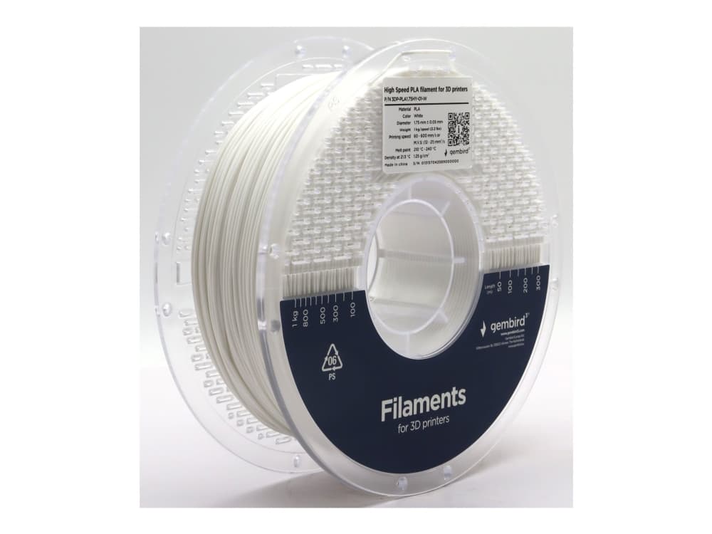 Gembird - Valkoinen - 1 kg - 330 m - valkoinen - värillinen laatikko - PLA filamentti (3D)