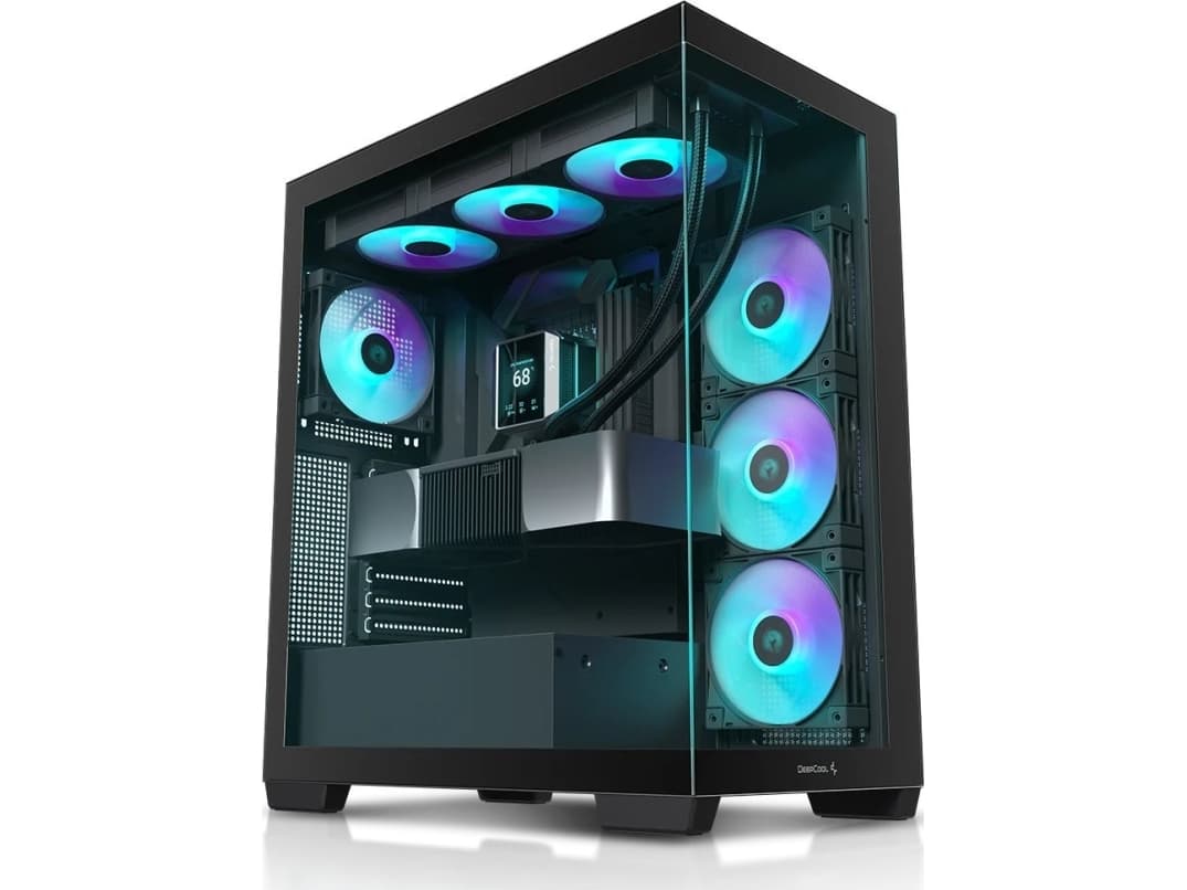 DeepCool CG580 - - sivupaneeli ikkunalla (karkaistu lasi) - ei virtalähdettä - musta - USB/ääni