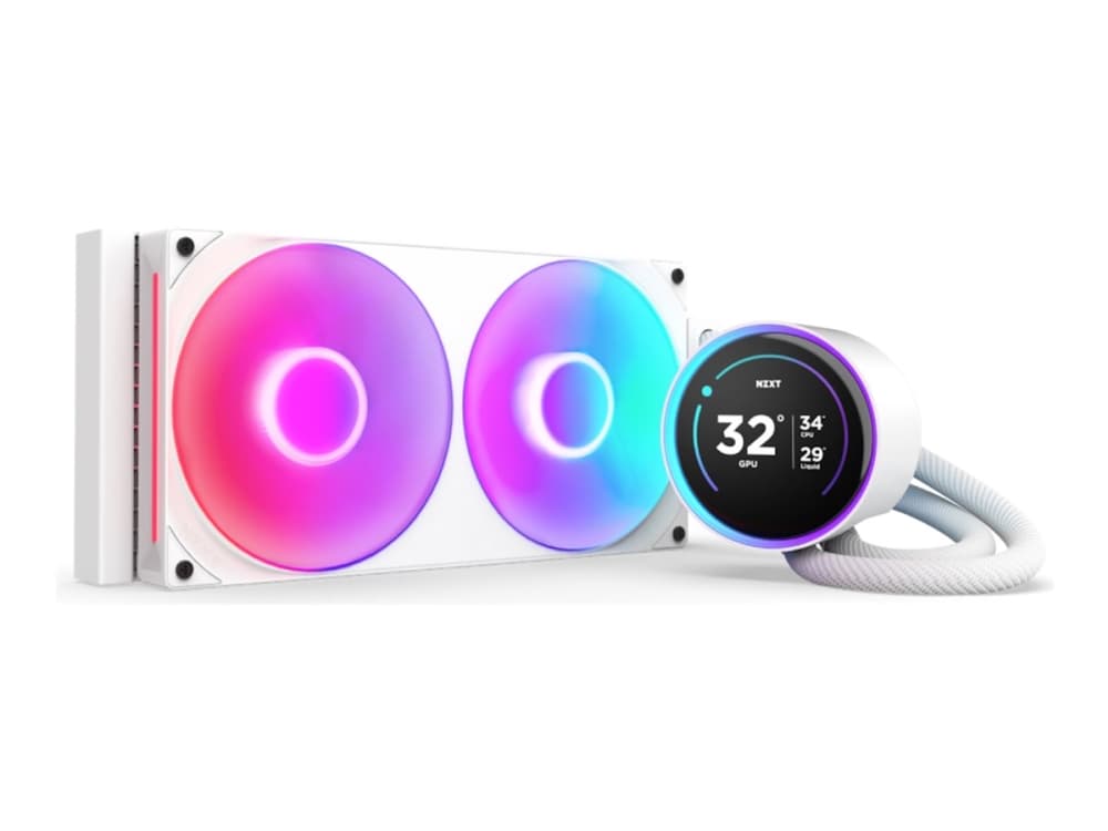 NZXT Kraken Elite 280 RGB, All-in-one nestejäähdytin, 14 cm, 98,61 kuutiometriä/min, valkoinen