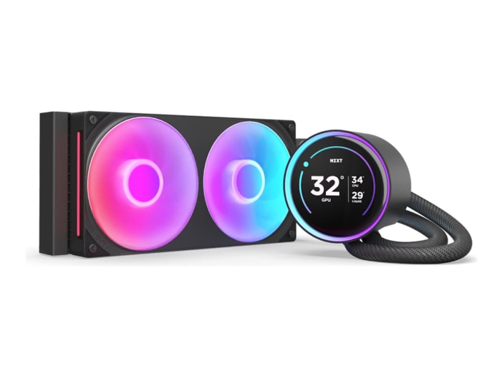 NZXT Kraken Elite 240 RGB, All-in-one nestejäähdytin, 12 cm, 75,12 kuutiometriä/min, musta