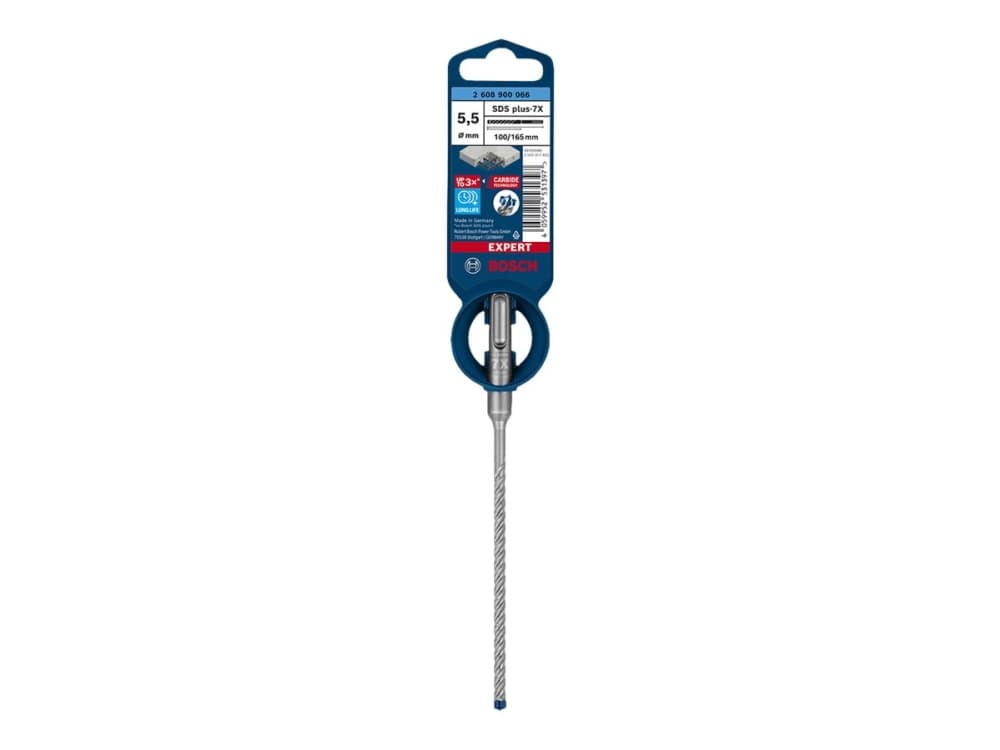 Bosch Expert SDS-plus-7X - Poranterä - teräsbetonille, teräsbetonille, kovettuneelle betonille, graniitille, gneissille - vasaranterä - 5,5 mm - SDS-plus - pituus: 165 mm
