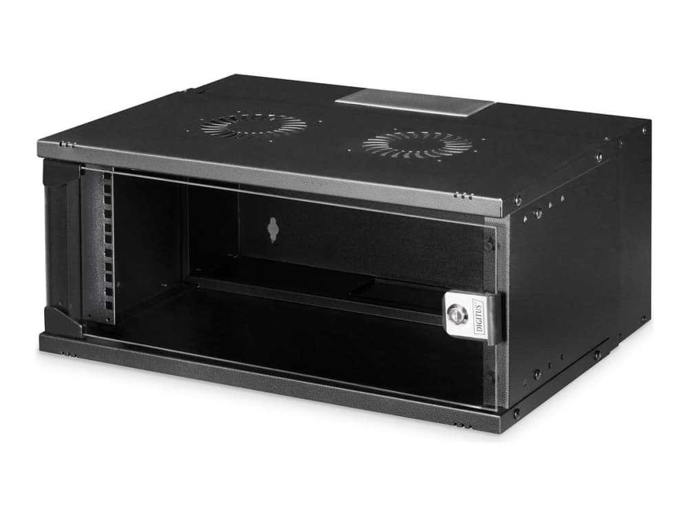 Digitus DN-49201, Seinäkiinnitteinen teline, 4U, 60kg, Avainlukko, Telinekiskot, Parannettu kaapelinhallinta