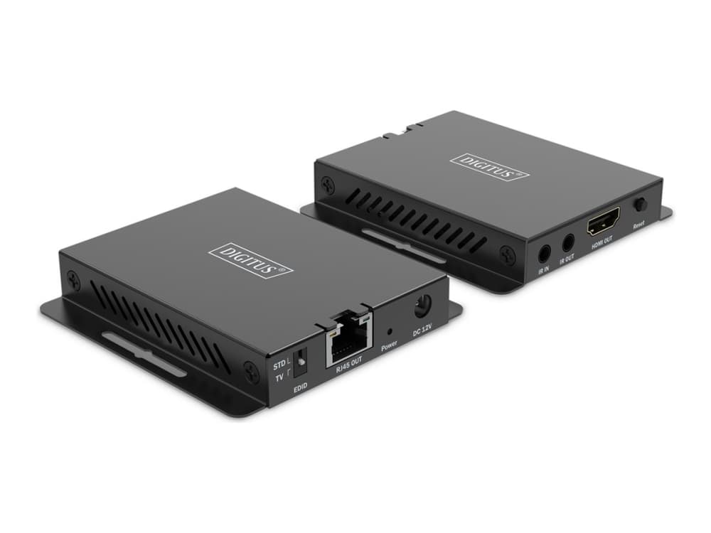 Digitus DS-55342, 3840 x 2160 pikseliä, AV-lähetin ja -vastaanotin, 40 m, Langallinen, musta, HDCP
