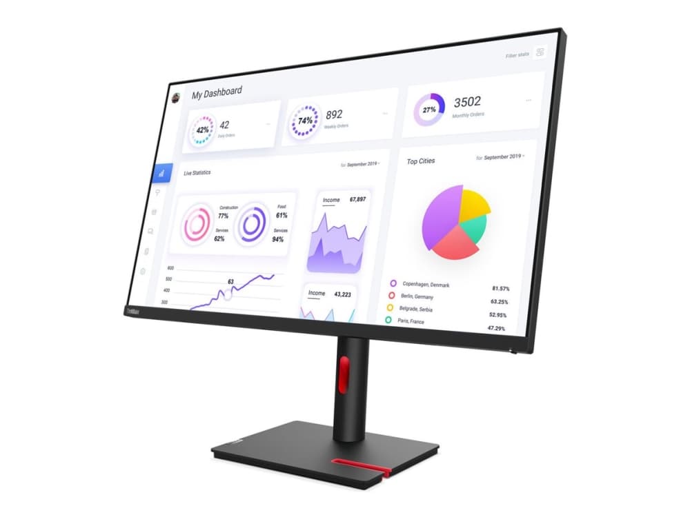 Lenovo ThinkVision T32p-30, 80 cm (31.5), 3840 x 2160 pikseliä, 4K Ultra HD, LED, Musta