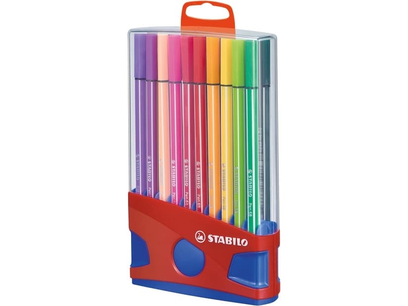 STABILO Pen 68, 20 väriä, Monivärinen, Pyöreä pää, 1 mm, Monivärinen, Kahdeksankulmainen