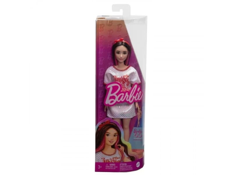 Mattel Barbie-nukke Barbie Fashionistas Nukke #214 pilkullinen mekko (HRH12)