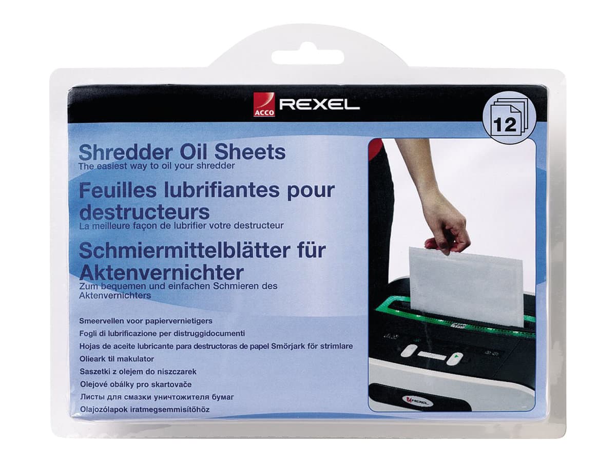 Rexel-öljyarkit paperisilppureille - (12 arkkia)