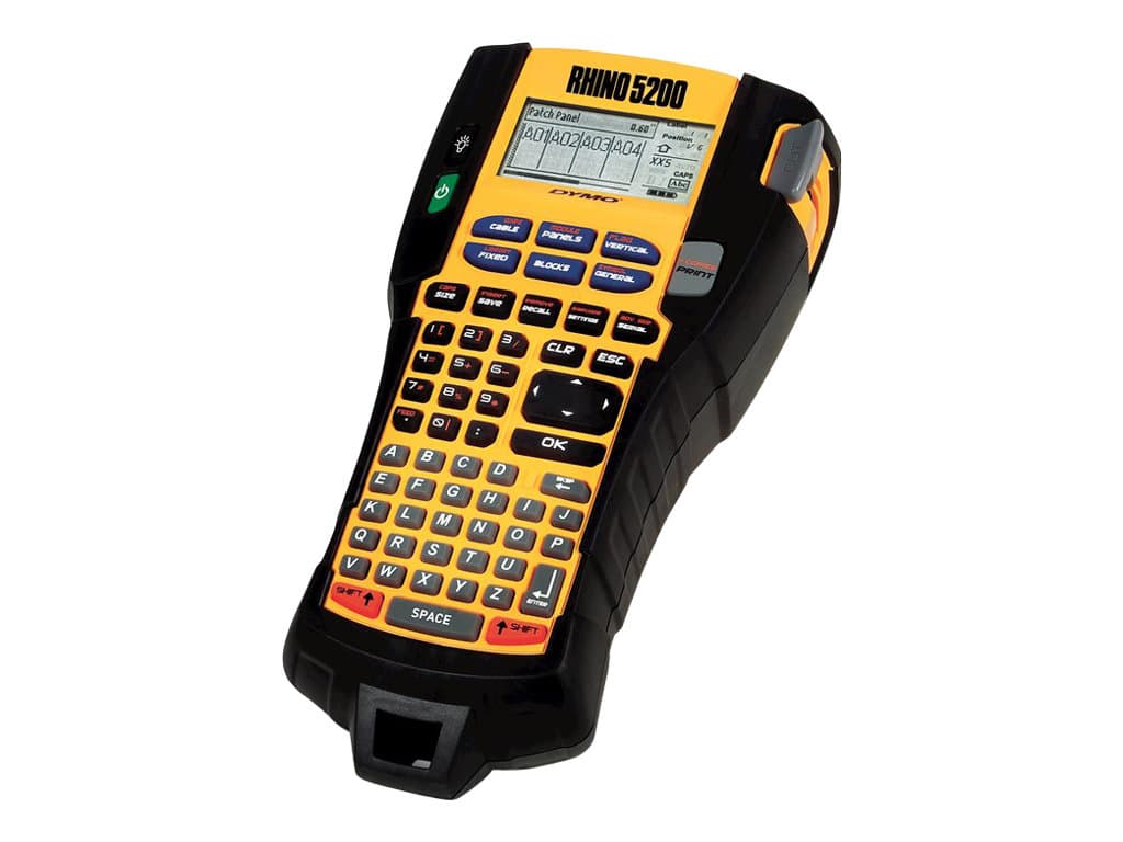 DYMO RHINO 5200, ABC, Lämpösiirto, 180 x 180 DPI, 10 mm/s, Musta, Keltainen
