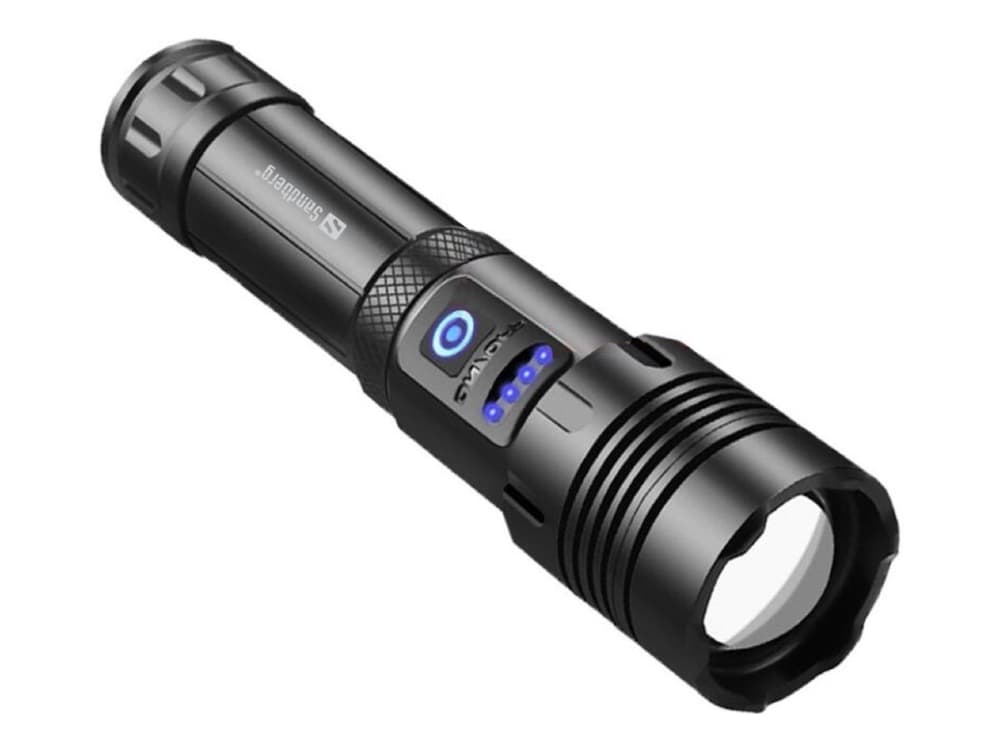 Sandberg Survivor 7in1 Torch Powerbank 5000, Käsikokoinen taskulamppu, musta, Alumiini, LED, 2 lamppua, 200 lm