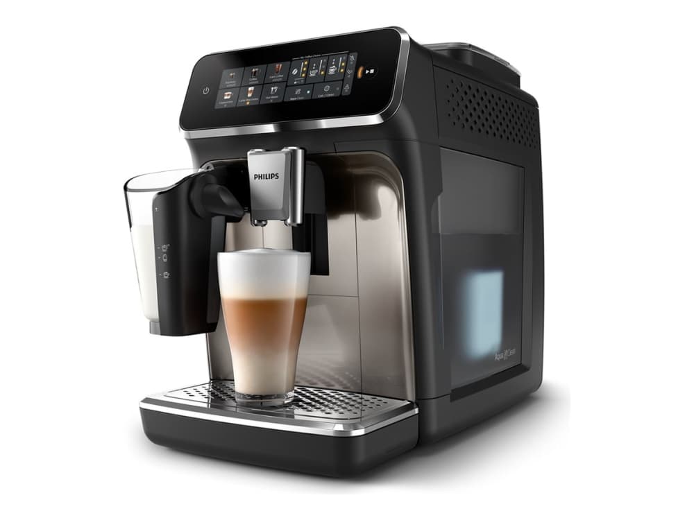Philips Series 3300 EP3347 Täysautomaattinen espressokone, tyynykahvinkeitin, 1,8 L, kahvipavut, jauhettu kahvi, sisäänrakennettu kahvimylly, 230 W, musta, kromi