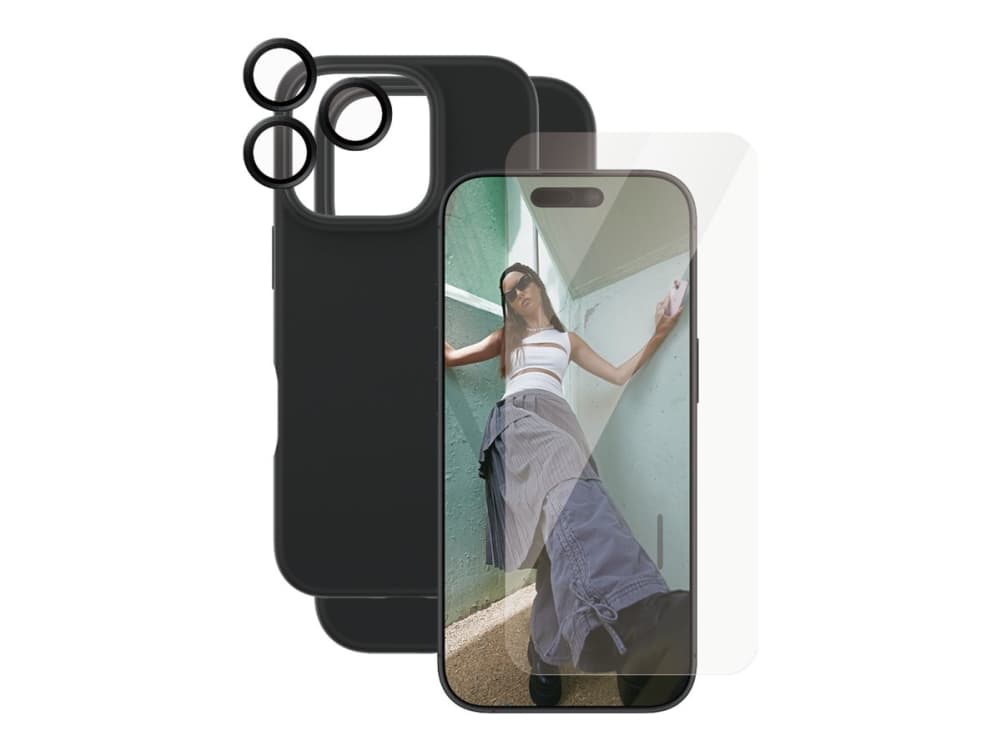 PanzerGlass CARE™ by ® 3-in-1 Bundle iPhone 16 Pro, Apple, Apple - iPhone 16 Pro, Asennus kuivana, Naarmuuntumisenkestävä, Iskunkestävä, Läpinäkyvä, 1 kpl