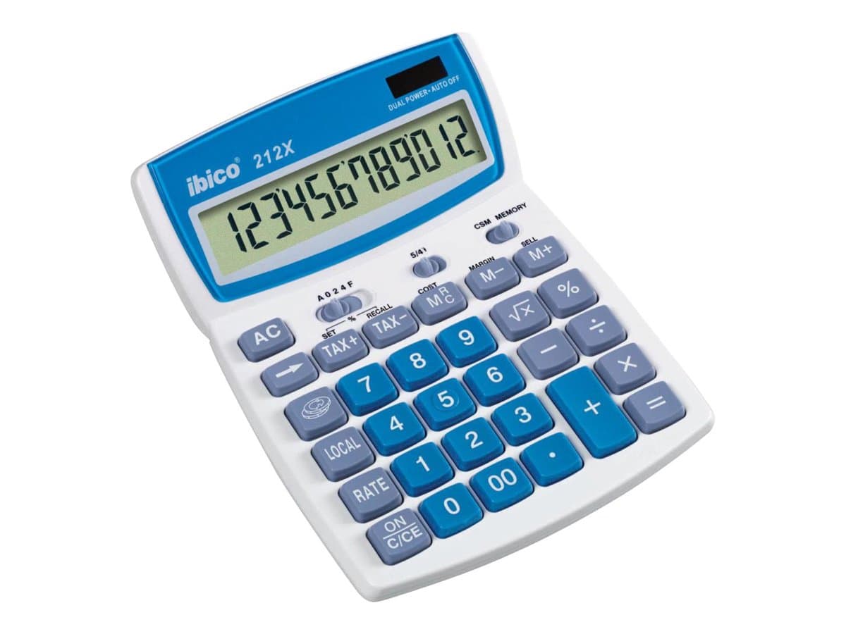 Rexel Pöytälaskin Ibico 212X 12-numeroinen, 144 mm, 212 mm, 212 mm