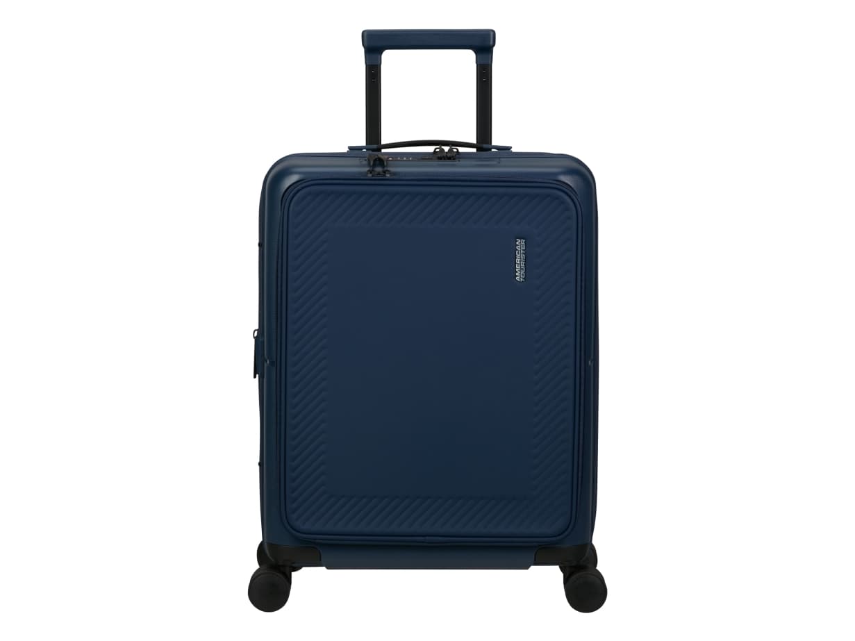 American Tourister DashPop, Vaunu, Kova kuori, Sininen, Midnight Blue, Matkustamo, 4 renkaita