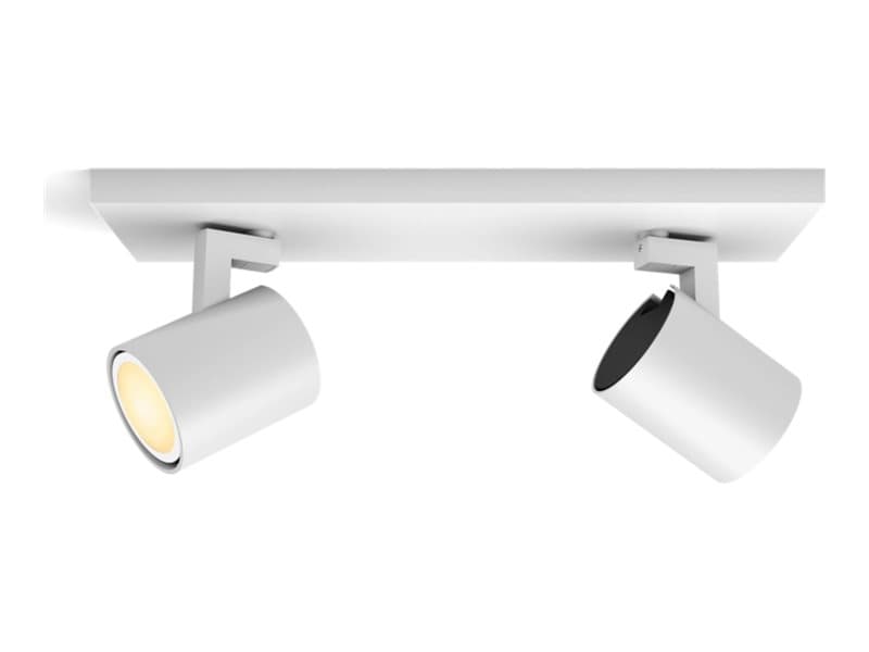 Philips Hue White ambiance Runner - Spottivalo - LED-spottilamppu x 2 - GU10 - yhteensä: 8.4 W - luokka E - lämmin - viileä valkoinen valo - 2200-6500 K - kaksinkertainen - valkoinen