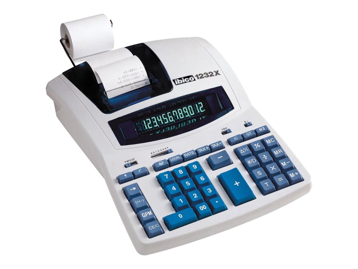 Rexel Ibico Professional 1232X - Printe-regnemaskine - VFD - 12 cifre - verkkolaite - värillinen, sininen