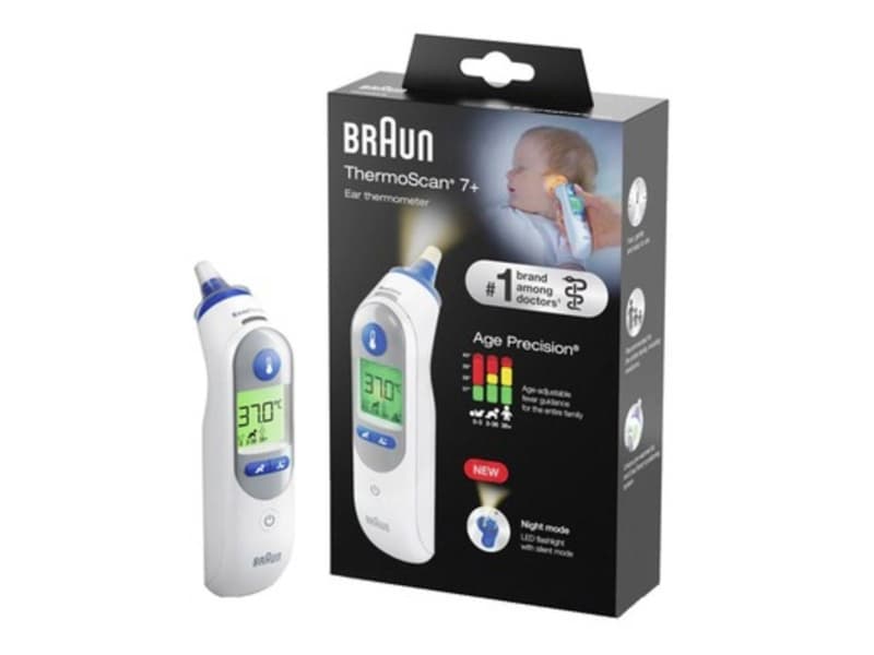 Braun IRT6525, Kosketuslämpömittari, Valkoinen, Korva, Painikkeet, °C, Ruumiinlämpötila