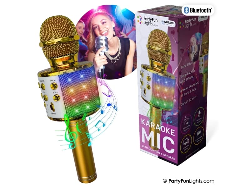 MUSIC Lightning karaoke mic party speaker gold 1200mA electroplate version