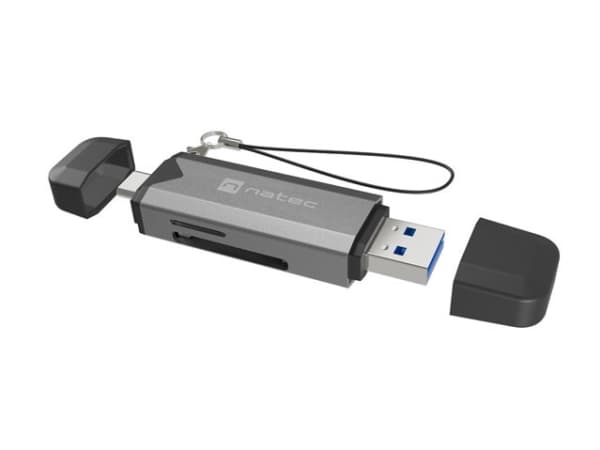 NATEC SCARAB 3 KORTINLUKIJA USB-A + USB-C SD/MICRO SD USB 3.1 GEN 1 HARMAA