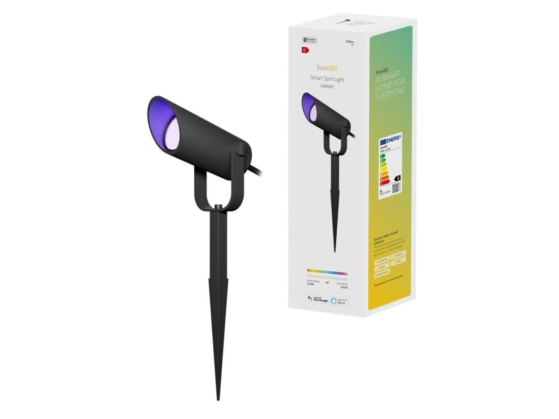 Hombli HBSL-0100, Älykäs kohdevalo, Bluetooth, musta, Alumiini, Multi, 2700 K