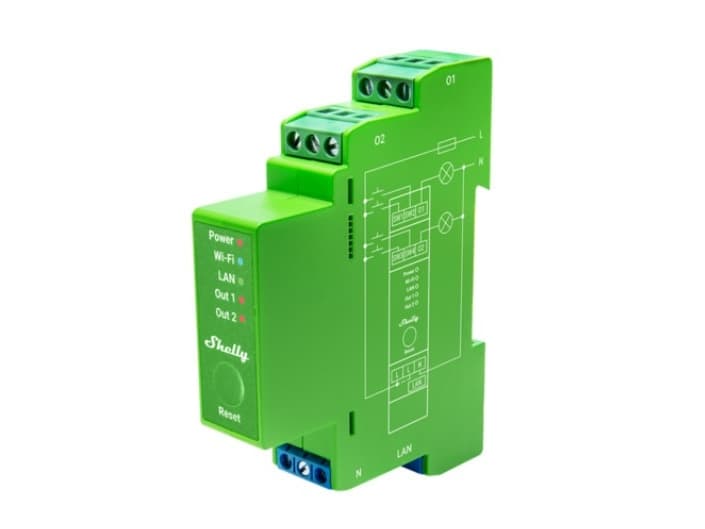 Shelly Pro Series 2PM - - langaton - 802.11b/g/n, Bluetooth 4.2 - 2400 - 2495 MHz