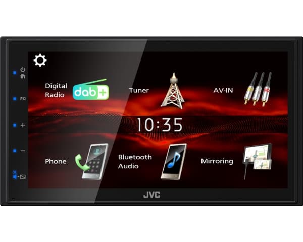 JVC KW-M180DBT, Sort, 180 W, 45 W, 20 - 20000 Hz, 4 ohmia (O), AAC, FLAC, MP3, WAV, WMA, WMA