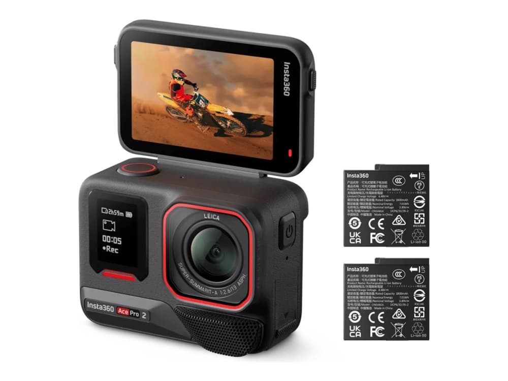 Insta360 Ace Pro 2 - Dual Battery Standard Bundle - toimintakamera - 8K / 30 fps - Leica - Bluetooth, Wi-Fi - jaervands op til 12 m - lajiteltu