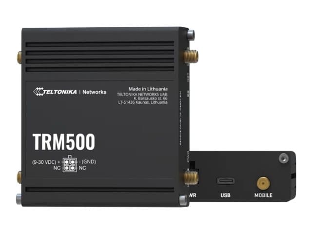 Teltonika TRM500, Sisäinen, Musta, Verkko, Teho, USB Type-C, -40 - 75 °C, 10 - 90%