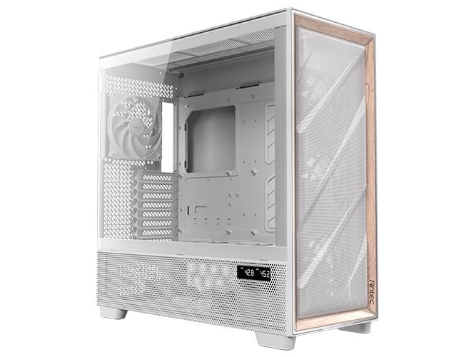 Antec FLUX PRO White EUV, Full Tower, PC, Valkoinen, Puu, ATX, EATX, ITX, micro ATX, Lasi, Muovi, Teräs, Karkaistua lasia, Puu, Pelaaminen