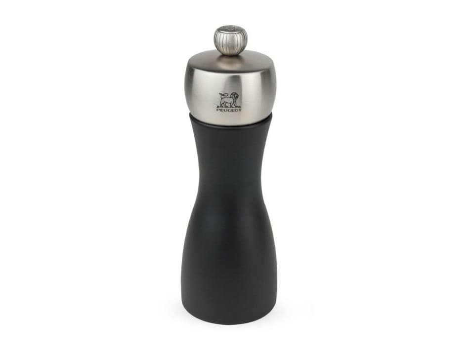 Peugeot FIDJI, Suola- ja pippurimylly, musta, Ruostumaton teräs, Ruostumaton teräs, Puu, 150 mm, Ranska
