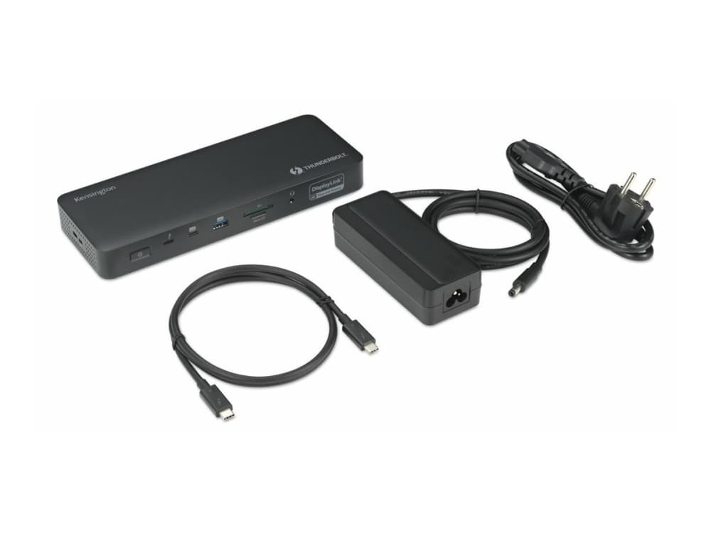 Kensington SD5920T EQ Thunderbolt 4 Quad 4K -hybriditelakka DisplayLink-tekniikalla, Langallinen, Thunderbolt 4, 96 W, 3,5 mm, 10,1000,2500 Mbit/s, musta